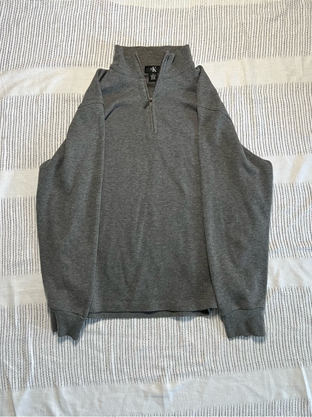 Calvin Klein Men’s Heather Gray Half-Zip Pullover Sweater